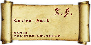 Karcher Judit névjegykártya